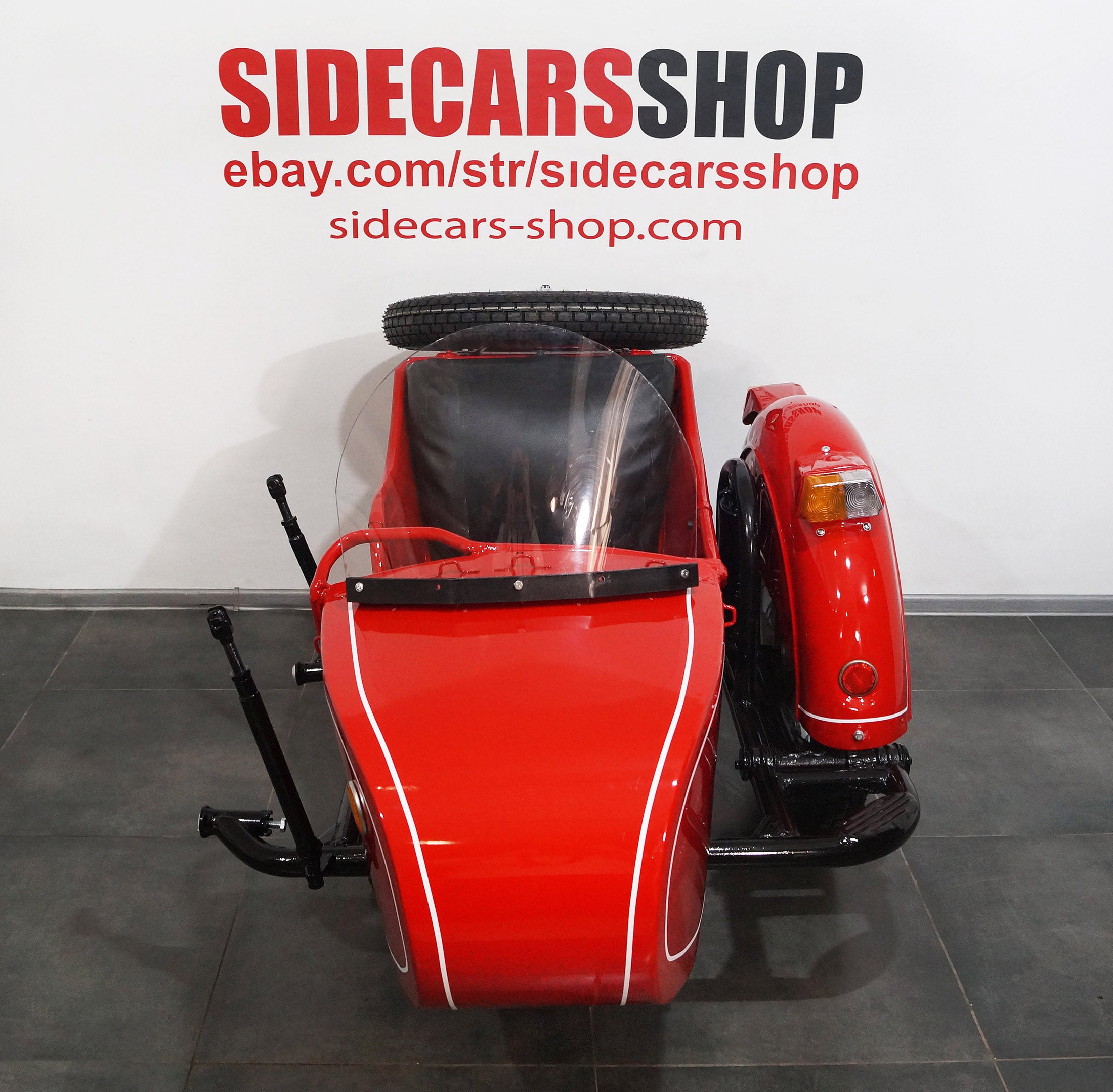 LEFT SIDE SIDECAR Dnepr Color RED Compatible with Motorcycle BMW Harley Davidson Ural Honda