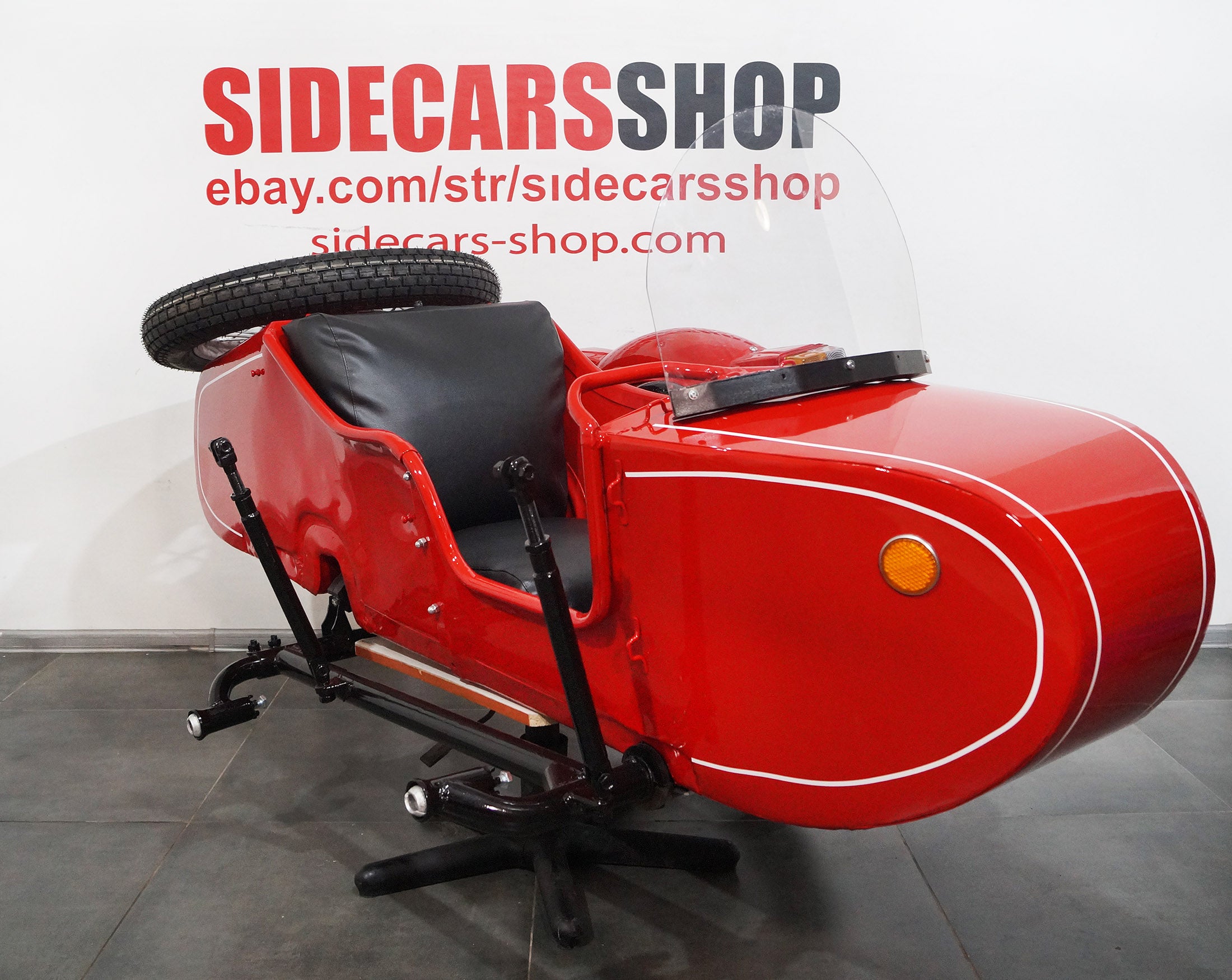 LEFT SIDE SIDECAR Dnepr Color RED Compatible with Motorcycle BMW Harley Davidson Ural Honda