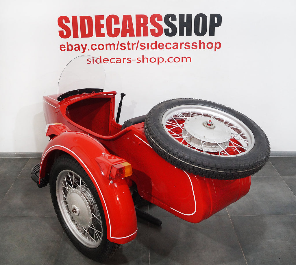 LEFT SIDE SIDECAR Dnepr Color RED Compatible with Motorcycle BMW Harley Davidson Ural Honda