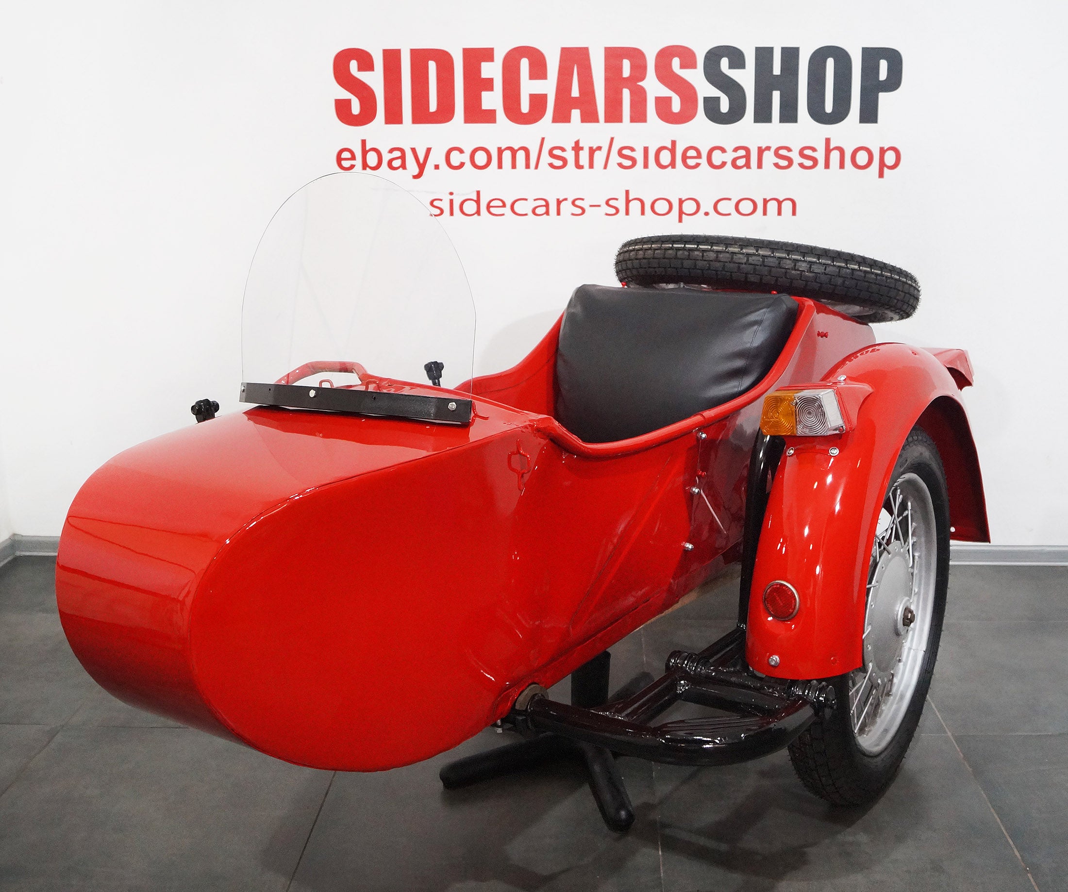 LEFT HANDED SIDECAR Dnepr Color RED Compatible with Motorcycle BMW Harley Davidson Ural Honda