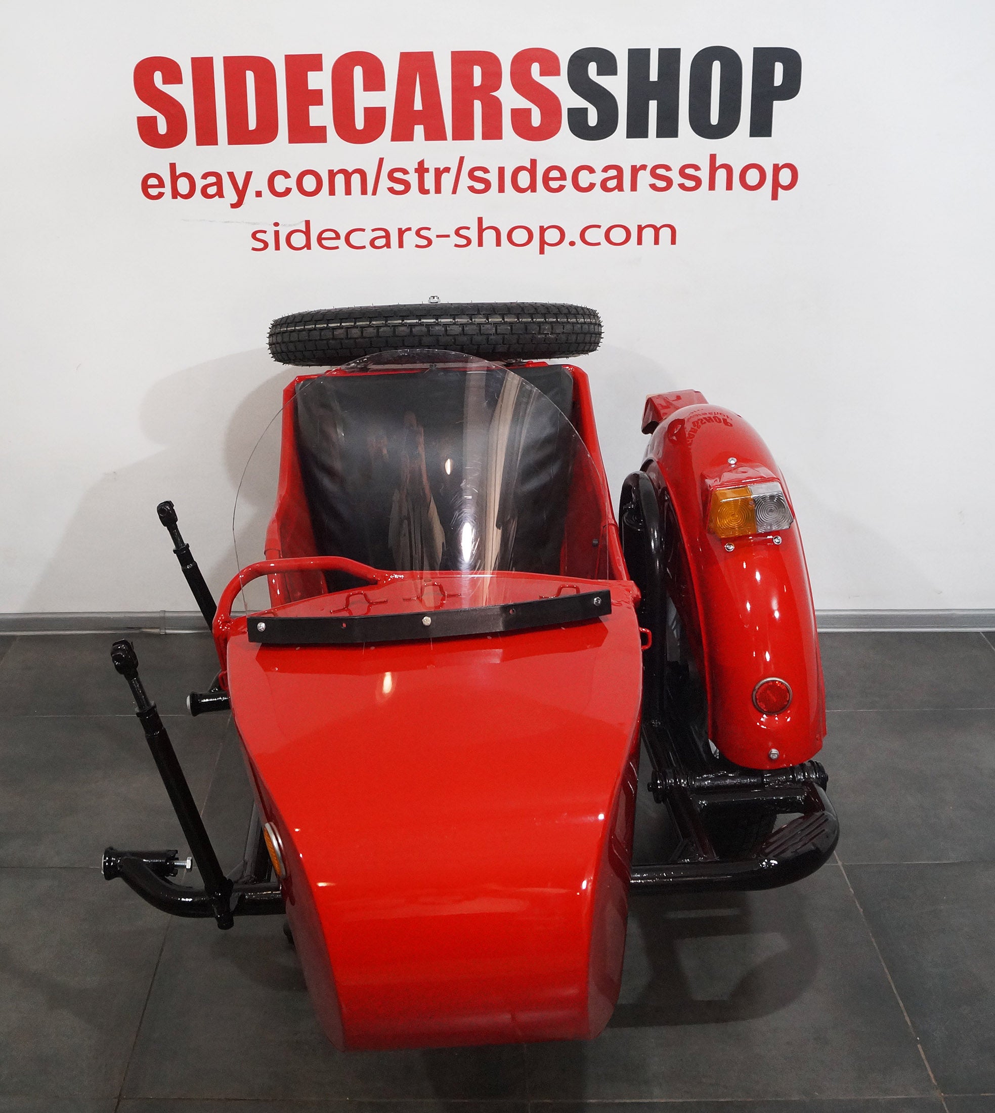 LEFT HANDED SIDECAR Dnepr Color RED Compatible with Motorcycle BMW Harley Davidson Ural Honda