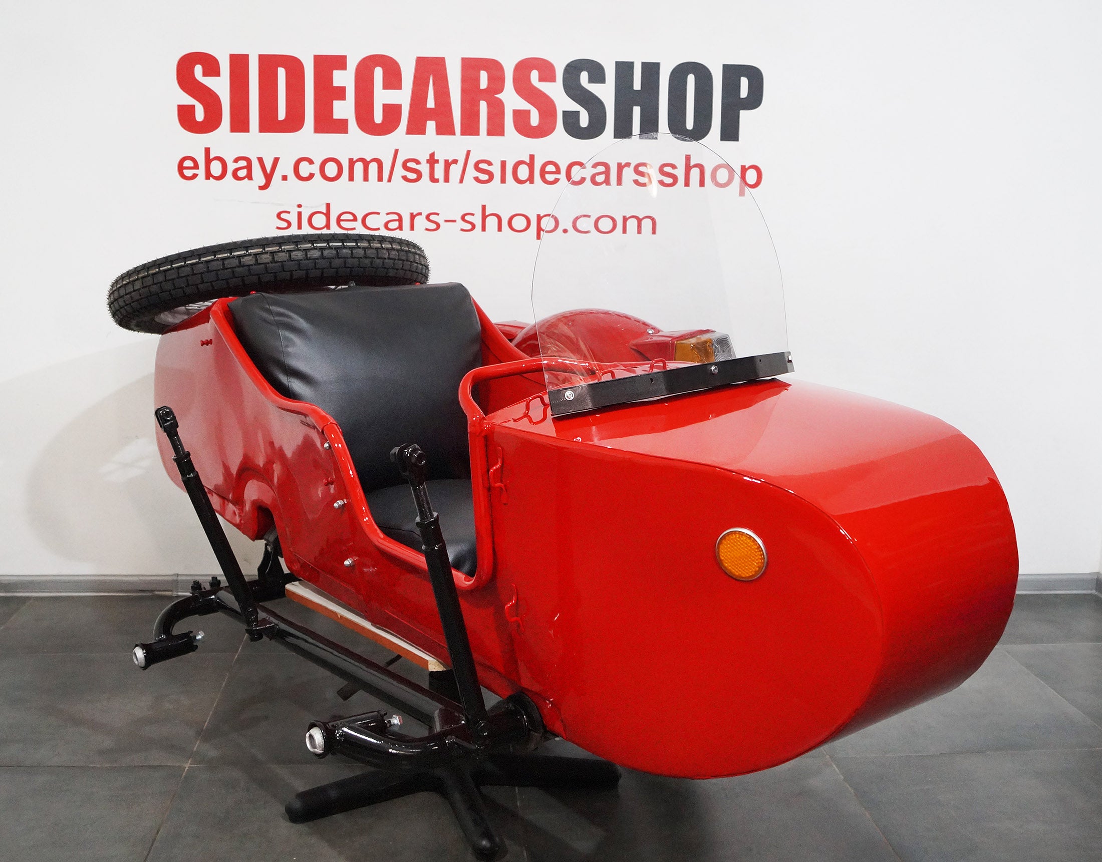 LEFT HANDED SIDECAR Dnepr Color RED Compatible with Motorcycle BMW Harley Davidson Ural Honda