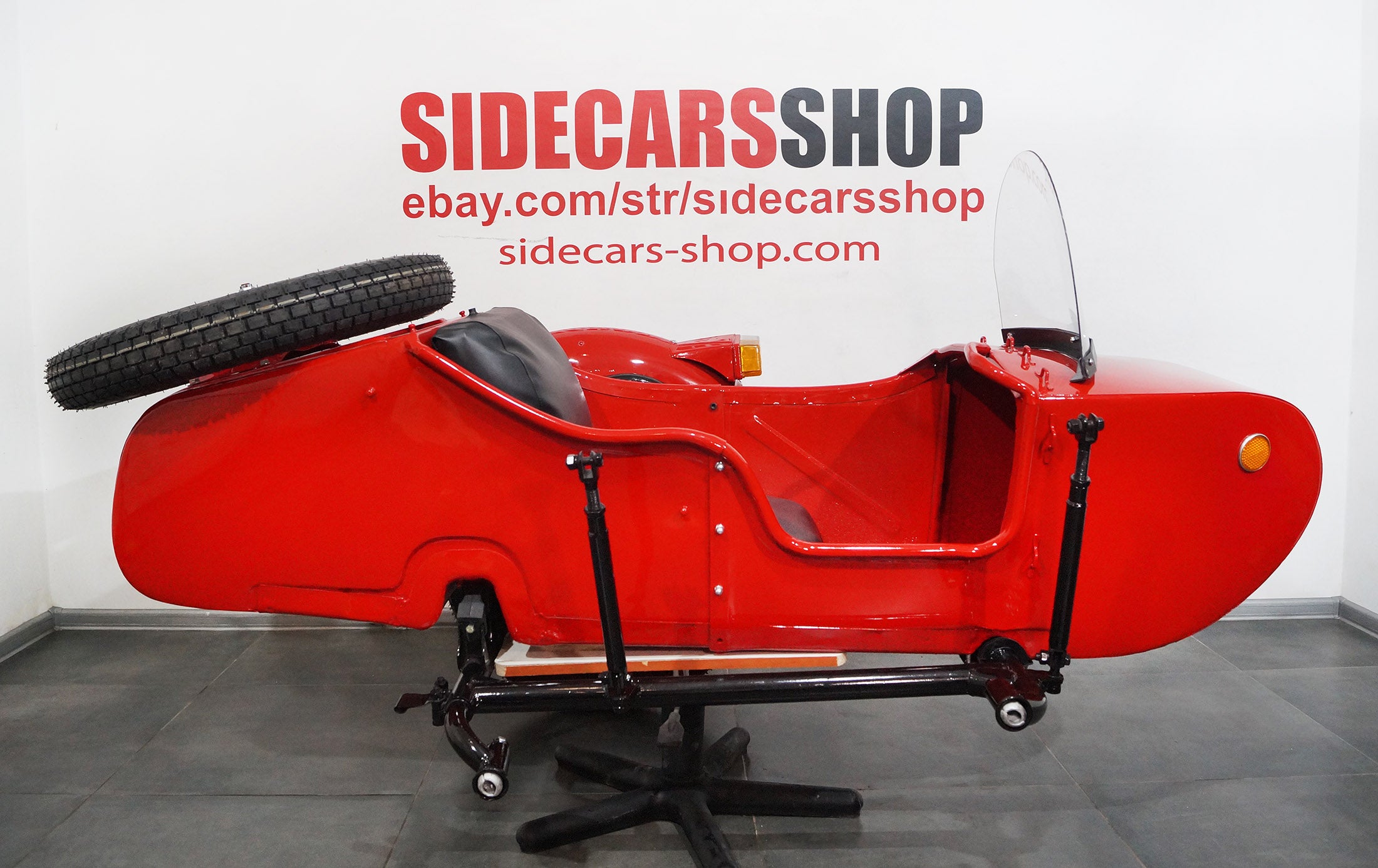 LEFT HANDED SIDECAR Dnepr Color RED Compatible with Motorcycle BMW Harley Davidson Ural Honda