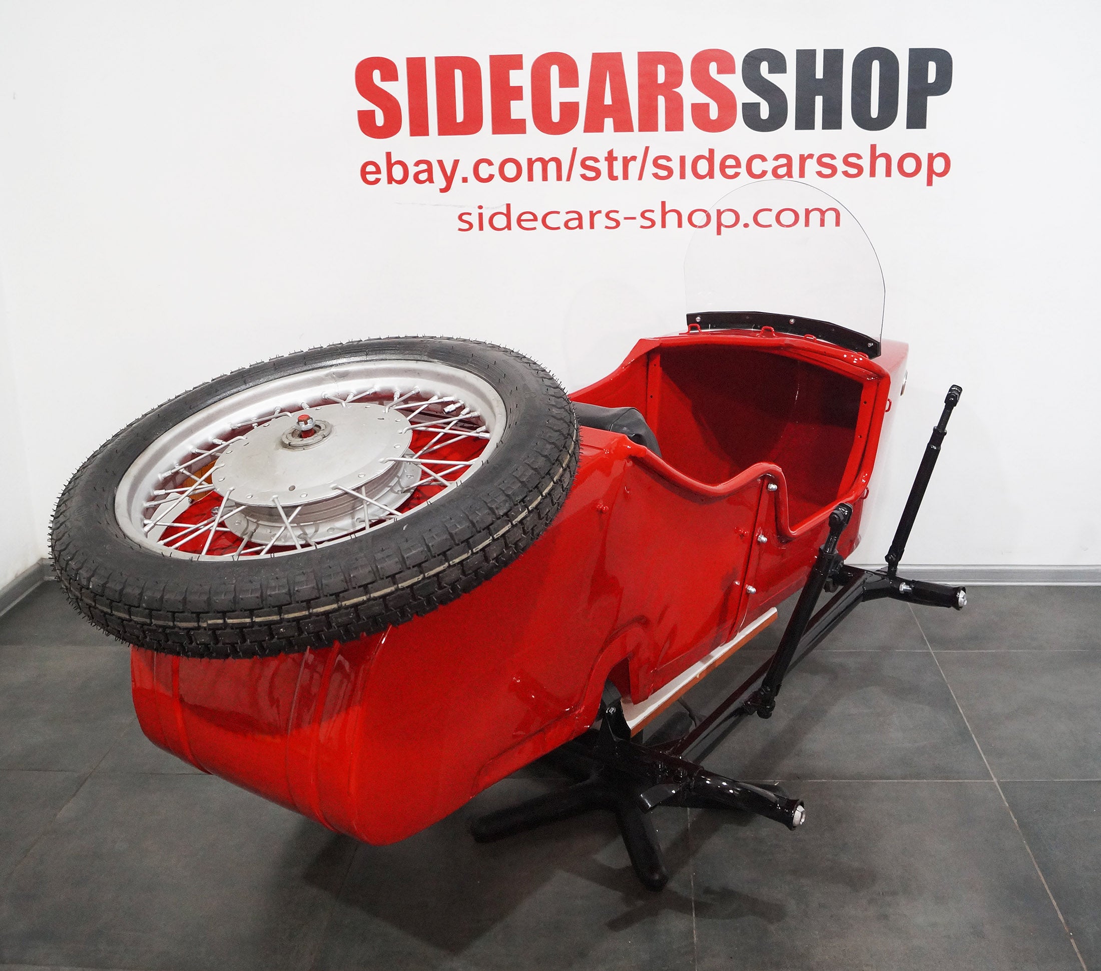 LEFT HANDED SIDECAR Dnepr Color RED Compatible with Motorcycle BMW Harley Davidson Ural Honda