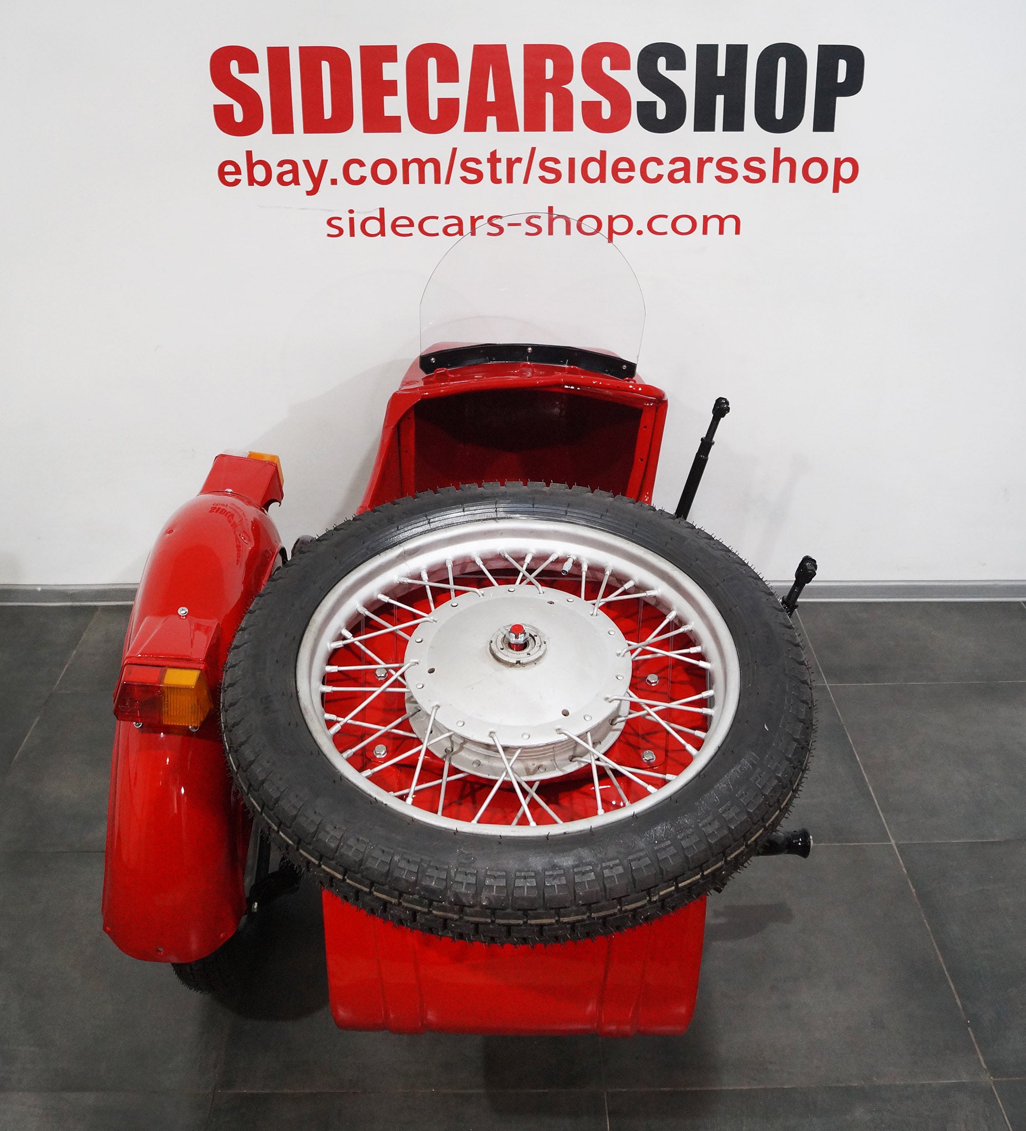 LEFT HANDED SIDECAR Dnepr Color RED Compatible with Motorcycle BMW Harley Davidson Ural Honda