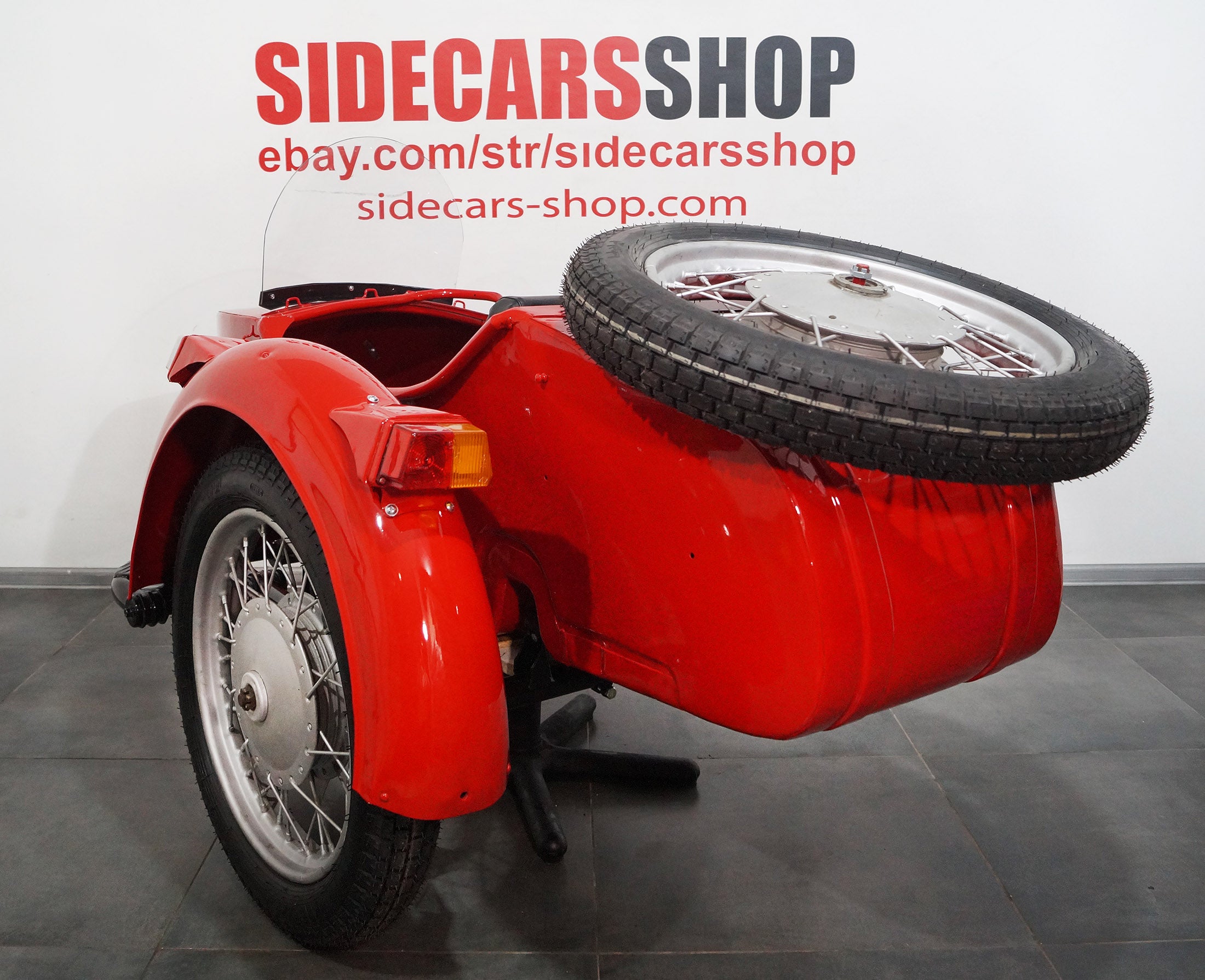 LEFT HANDED SIDECAR Dnepr Color RED Compatible with Motorcycle BMW Harley Davidson Ural Honda