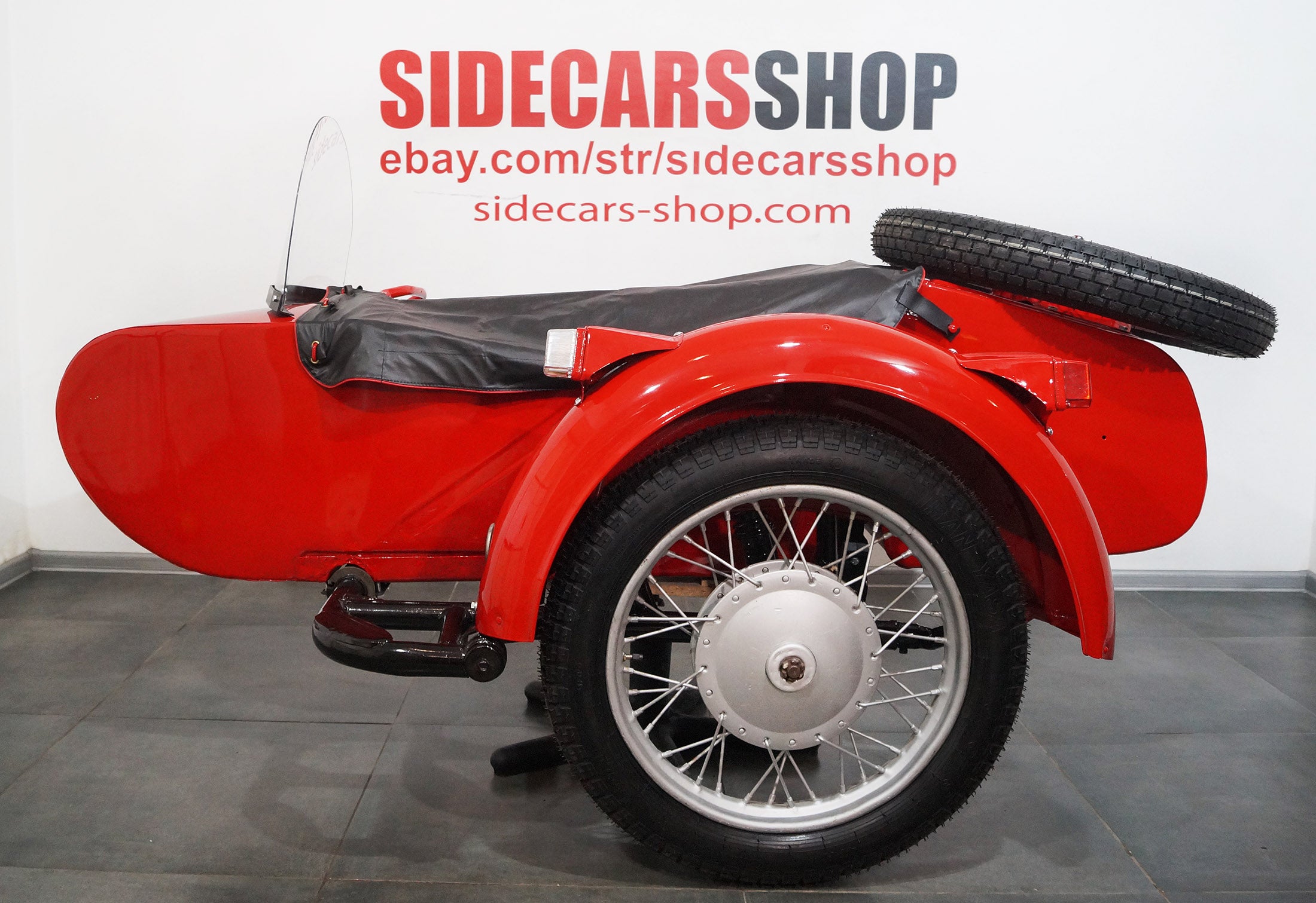 LEFT HANDED SIDECAR Dnepr Color RED Compatible with Motorcycle BMW Harley Davidson Ural Honda