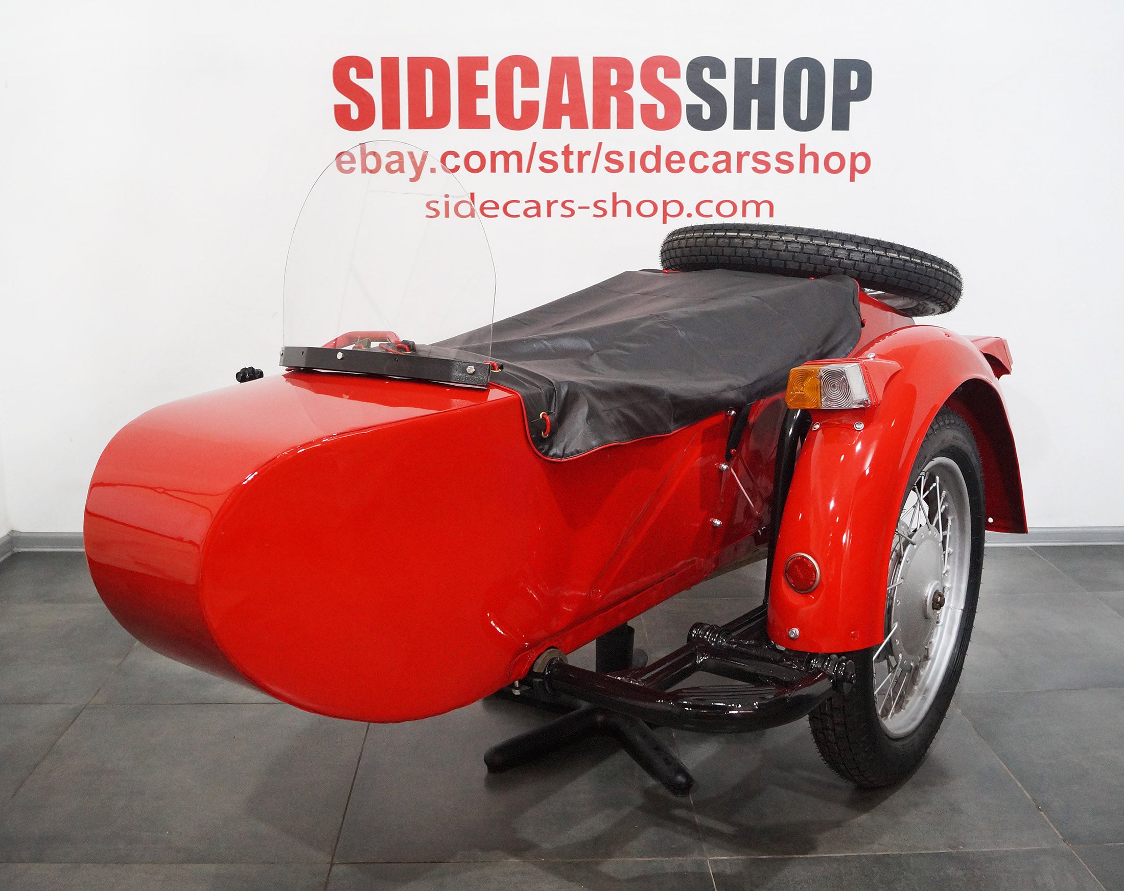 LEFT HANDED SIDECAR Dnepr Color RED Compatible with Motorcycle BMW Harley Davidson Ural Honda