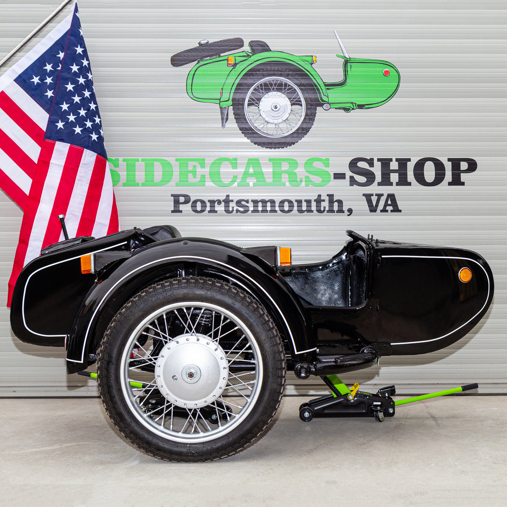 Vintage Sidecar for Motorcycle Dnepr Refurbished Sidecar USA Location Compatible with Harley Davidson, BMW, Honda, Triumph, Kawasaki