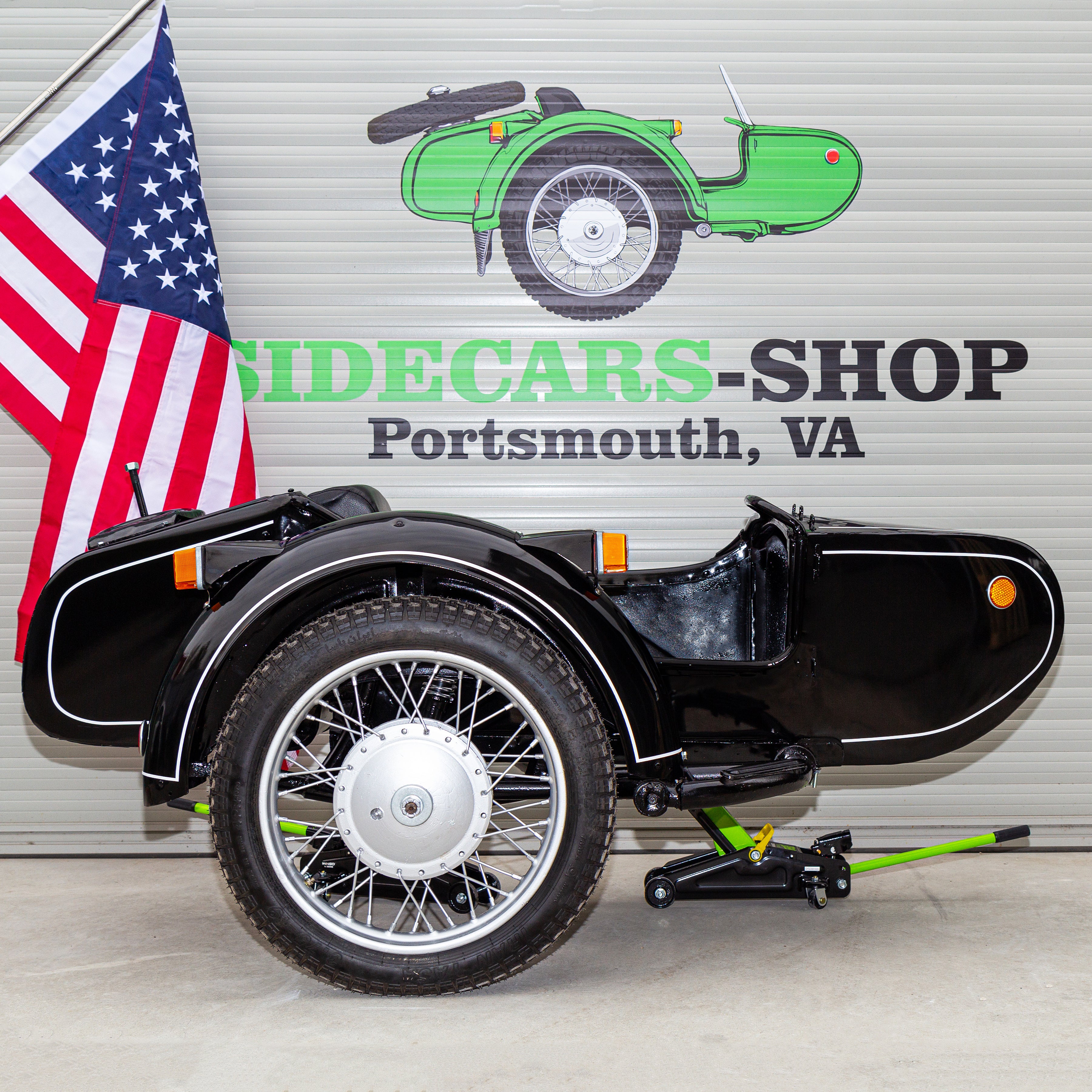 Vintage Sidecar for Motorcycle Dnepr Refurbished Sidecar USA Location Compatible with Harley Davidson, BMW, Honda, Triumph, Kawasaki