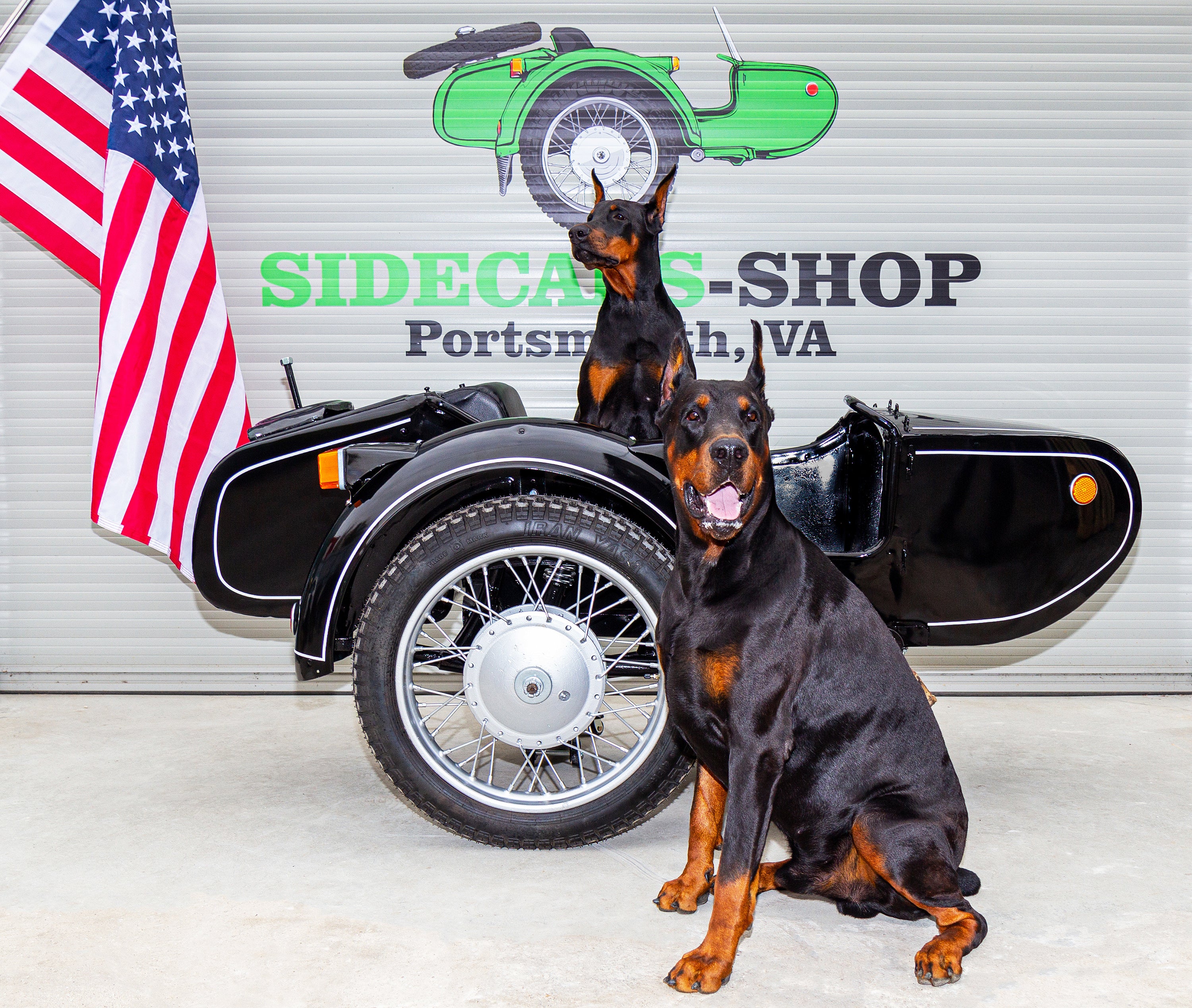 Vintage Sidecar for Motorcycle Dnepr Refurbished Sidecar USA Location Compatible with Harley Davidson, BMW, Honda, Triumph, Kawasaki