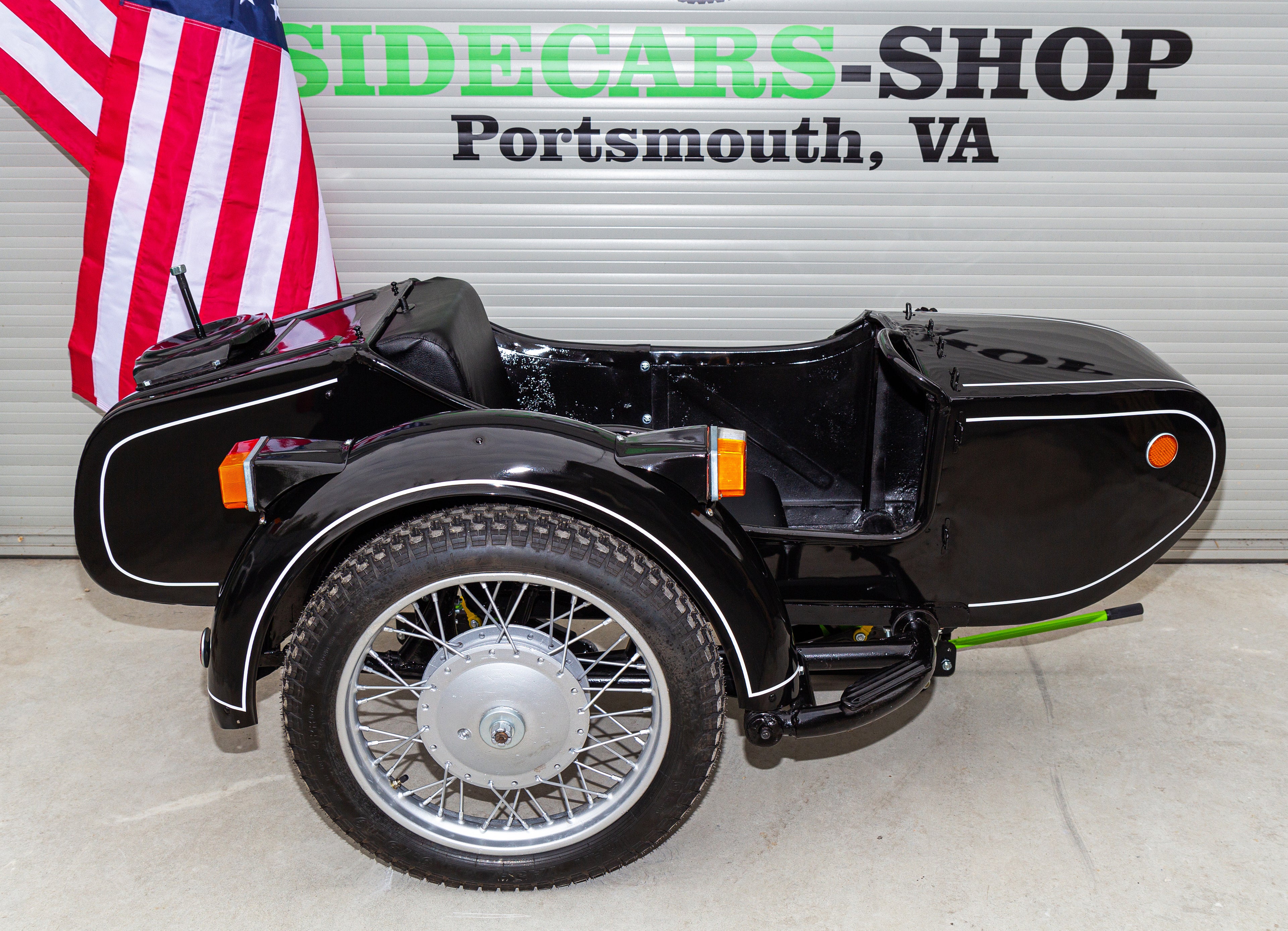 Vintage Sidecar for Motorcycle Dnepr Refurbished Sidecar USA Location Compatible with Harley Davidson, BMW, Honda, Triumph, Kawasaki