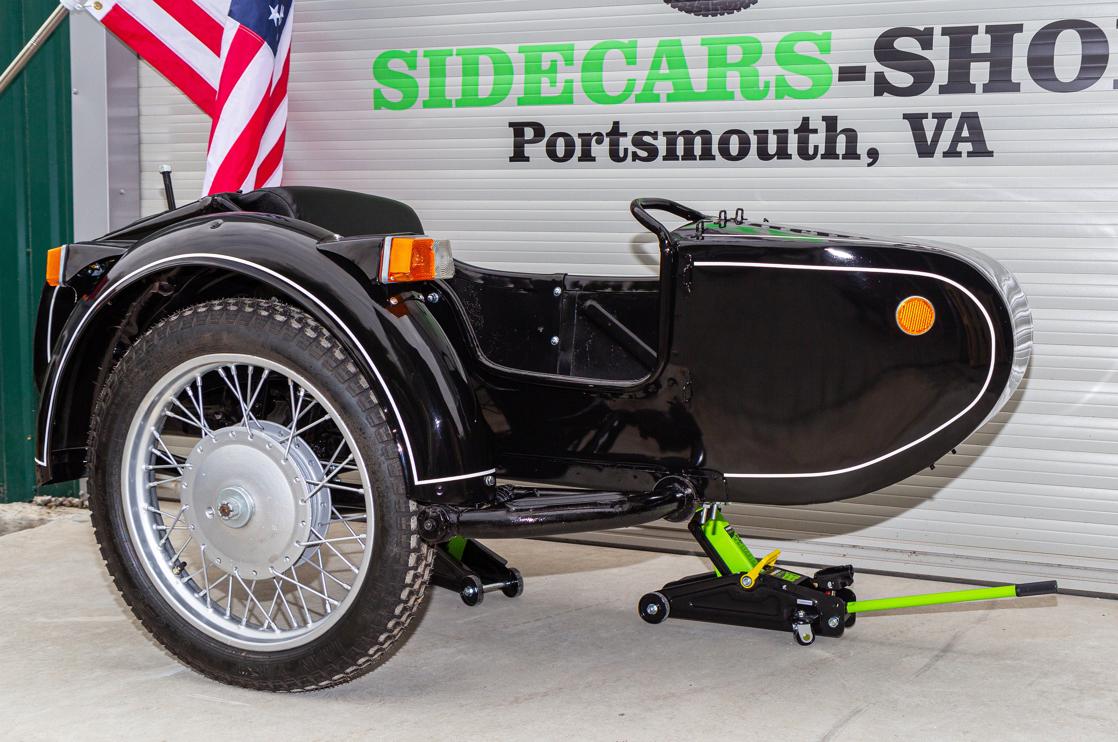 Vintage Sidecar for Motorcycle Dnepr Refurbished Sidecar USA Location Compatible with Harley Davidson, BMW, Honda, Triumph, Kawasaki