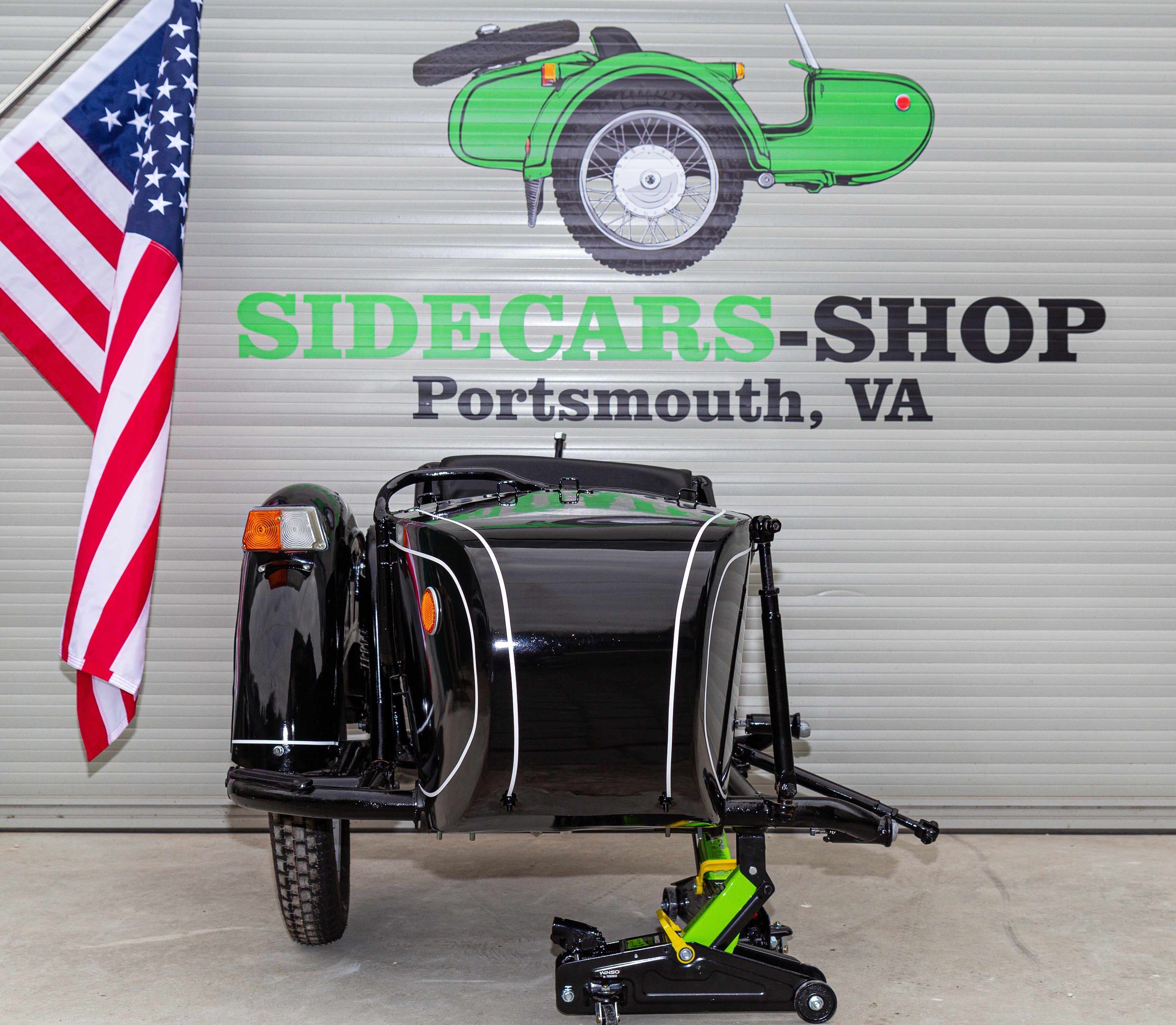 Vintage Sidecar for Motorcycle Dnepr Refurbished Sidecar USA Location Compatible with Harley Davidson, BMW, Honda, Triumph, Kawasaki