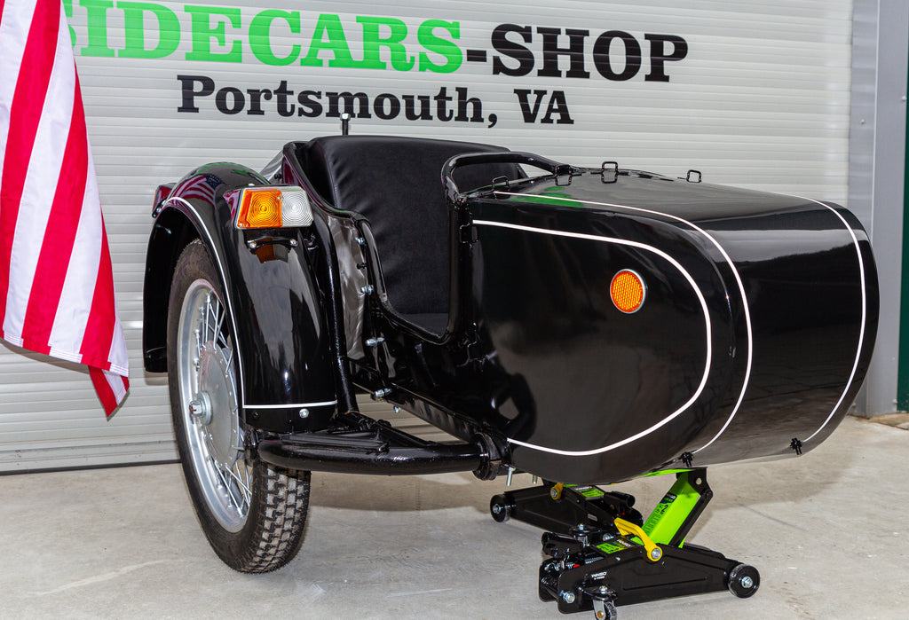 Vintage Sidecar for Motorcycle Dnepr Refurbished Sidecar USA Location Compatible with Harley Davidson, BMW, Honda, Triumph, Kawasaki