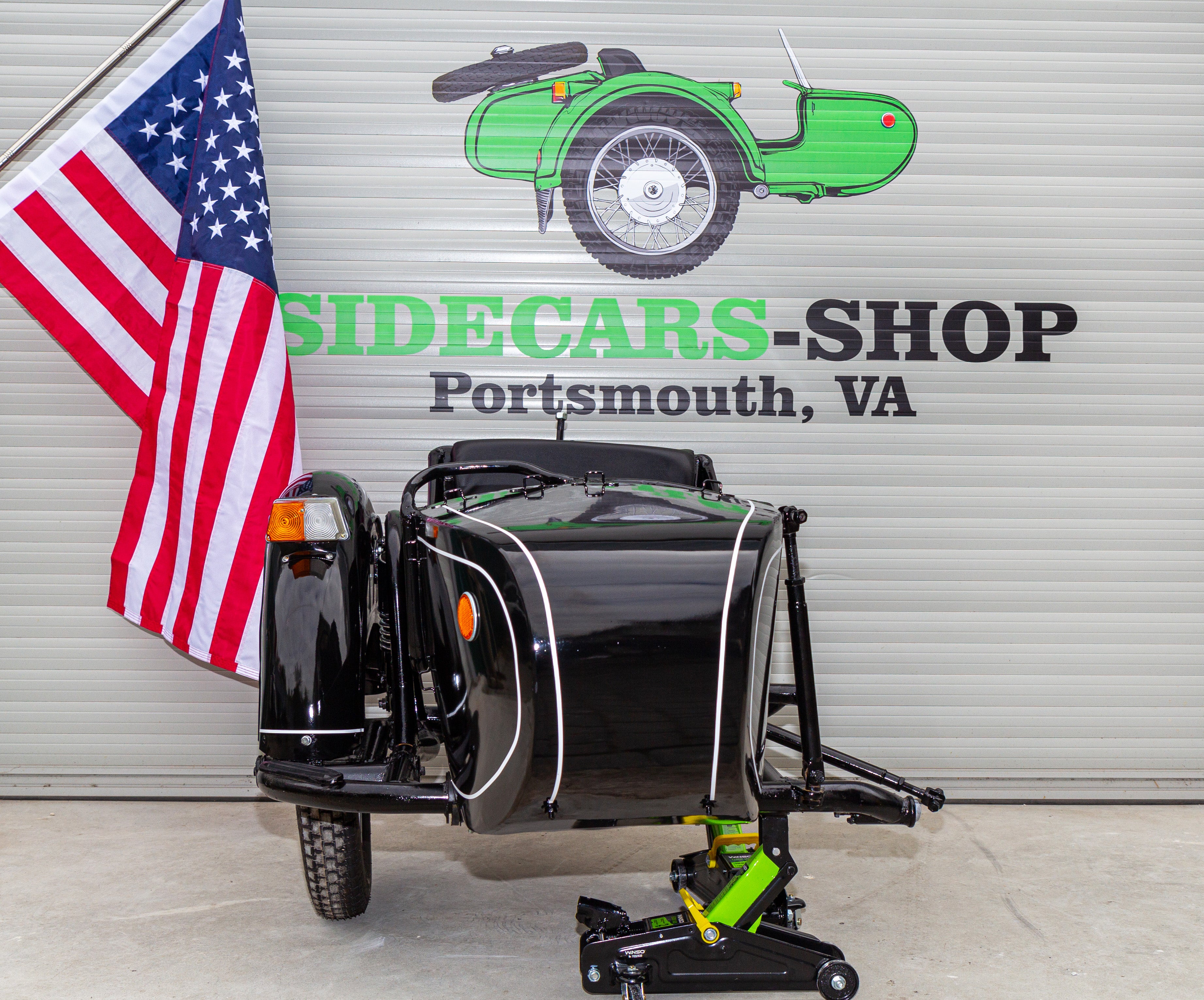 Vintage Sidecar for Motorcycle Dnepr Refurbished Sidecar USA Location Compatible with Harley Davidson, BMW, Honda, Triumph, Kawasaki