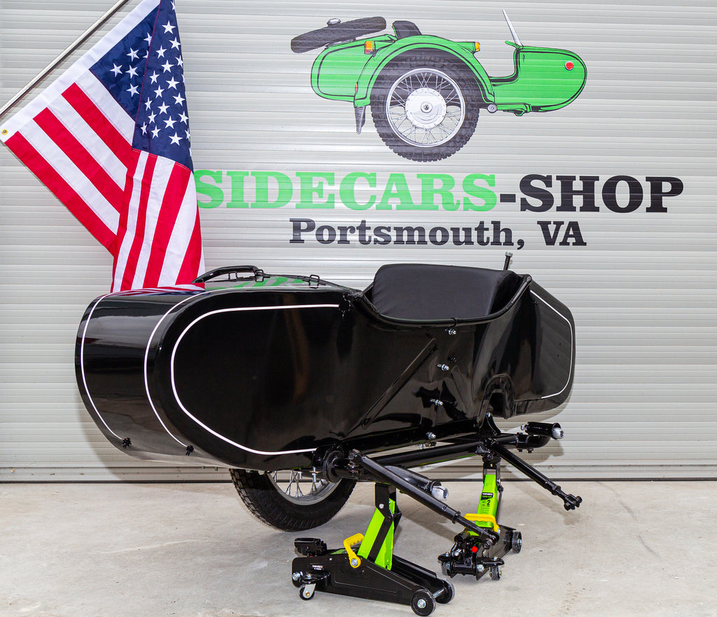 Vintage Sidecar for Motorcycle Dnepr Refurbished Sidecar USA Location Compatible with Harley Davidson, BMW, Honda, Triumph, Kawasaki