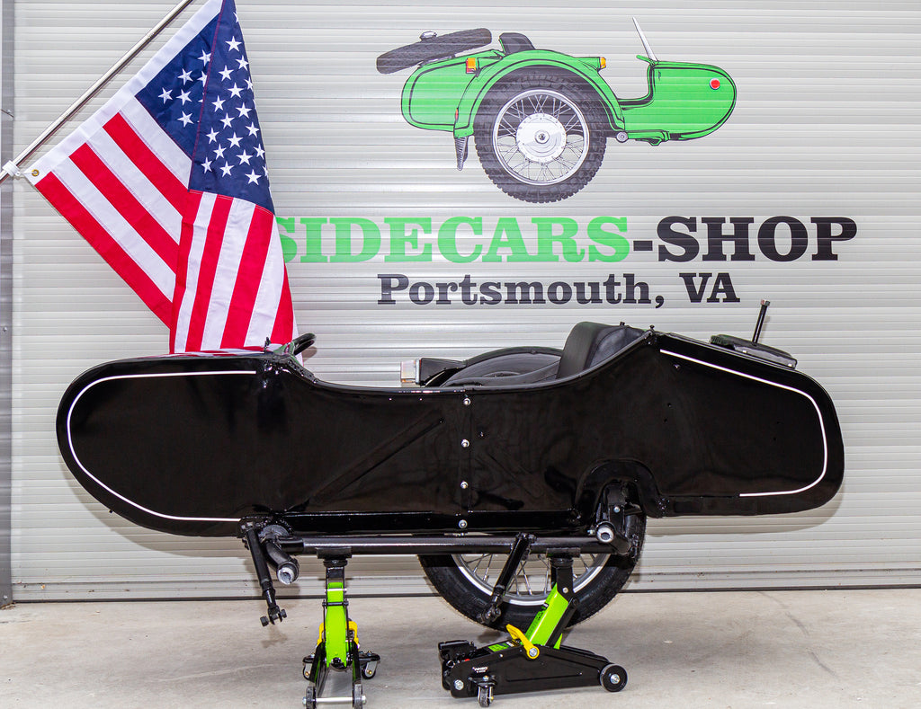 Vintage Sidecar for Motorcycle Dnepr Refurbished Sidecar USA Location Compatible with Harley Davidson, BMW, Honda, Triumph, Kawasaki