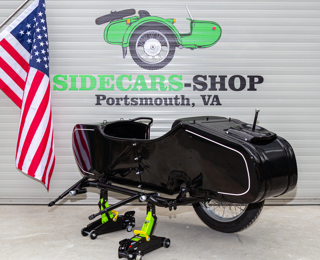 Vintage Sidecar for Motorcycle Dnepr Refurbished Sidecar USA Location Compatible with Harley Davidson, BMW, Honda, Triumph, Kawasaki