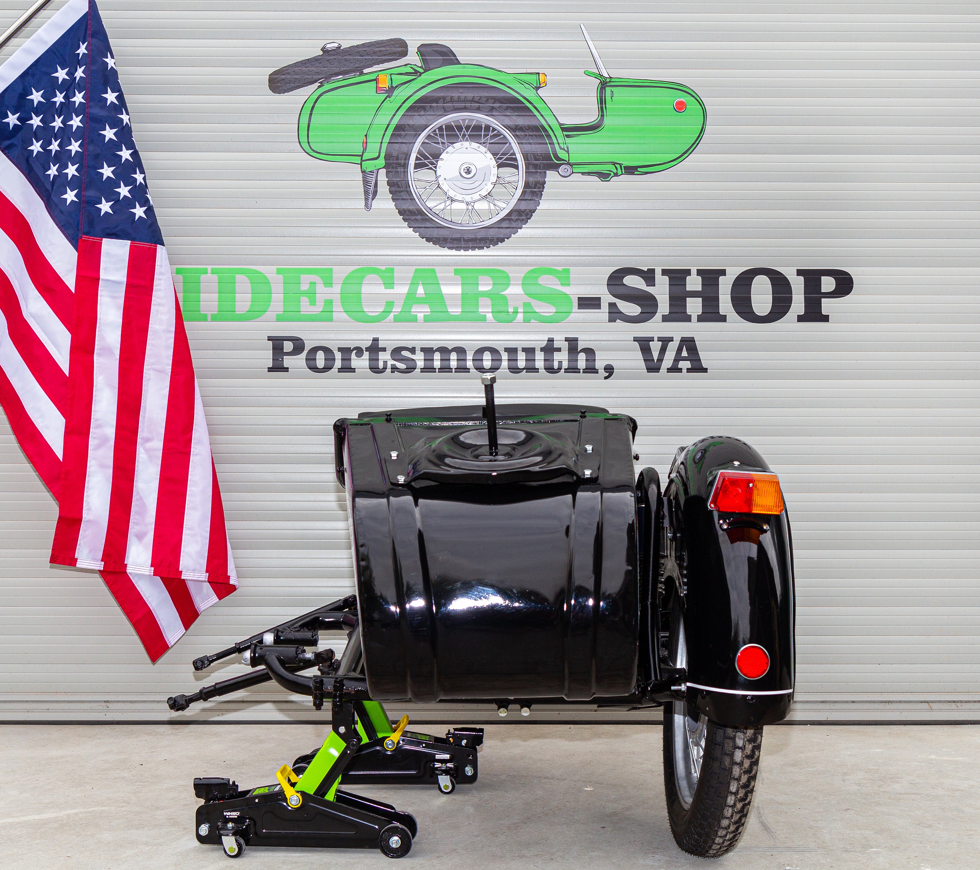 Vintage Sidecar for Motorcycle Dnepr Refurbished Sidecar USA Location Compatible with Harley Davidson, BMW, Honda, Triumph, Kawasaki