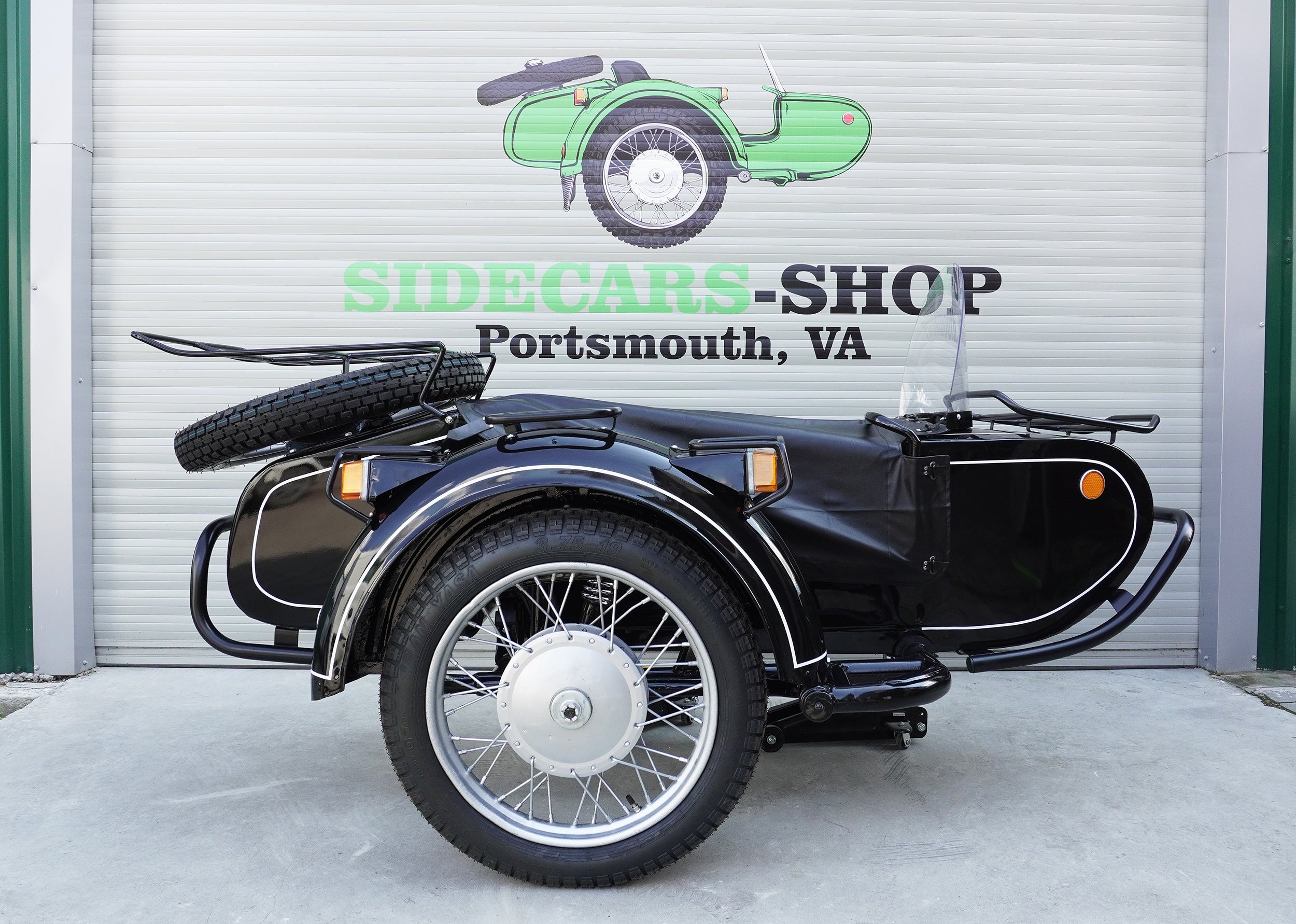 Dnepr Sidecar with Set of Racks and Bumpers Compatible with Motorcycle BMW Harley Davidson Ural Yamaha Honda Triumph