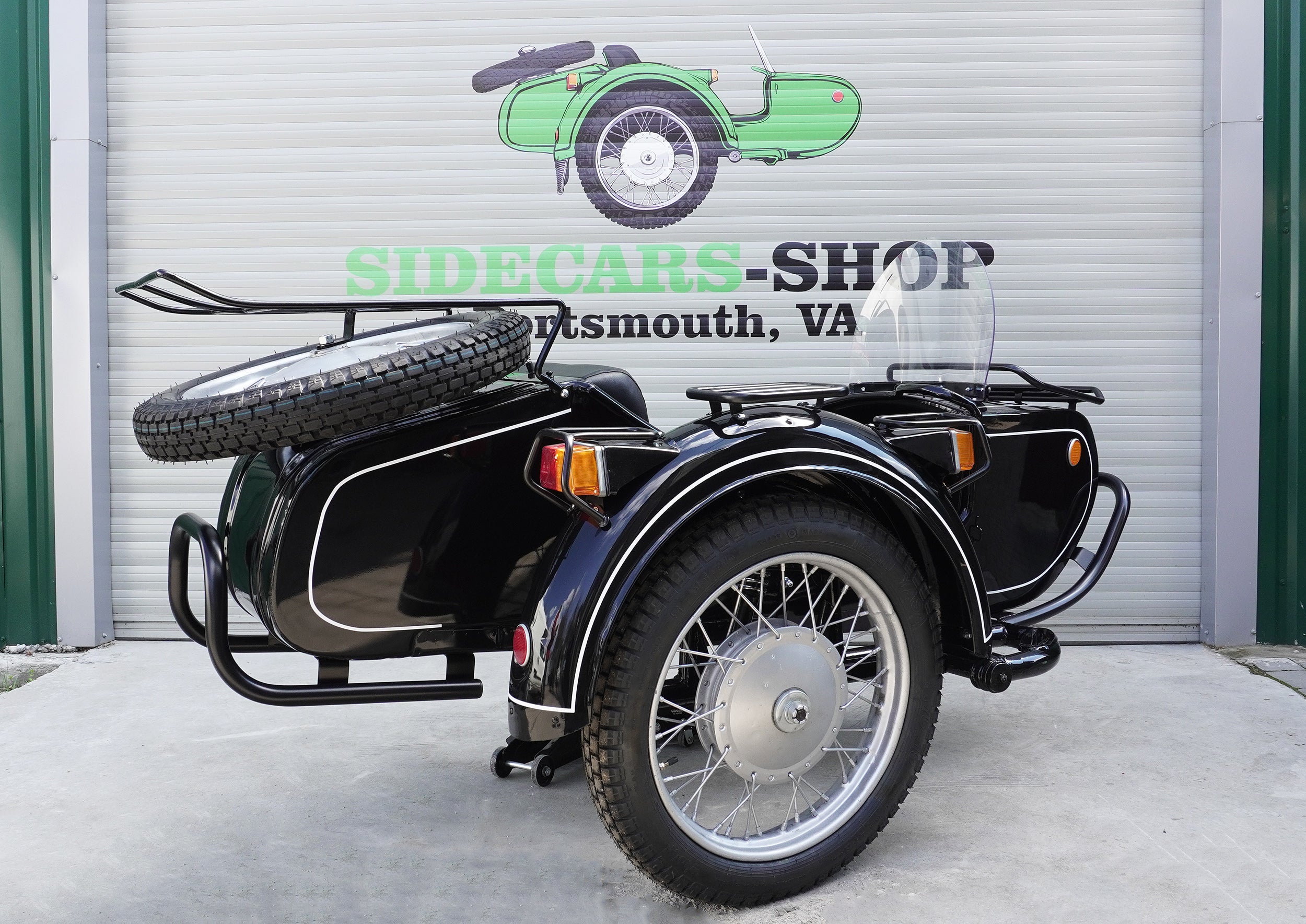Dnepr Sidecar with Set of Racks and Bumpers Compatible with Motorcycle BMW Harley Davidson Ural Yamaha Honda Triumph
